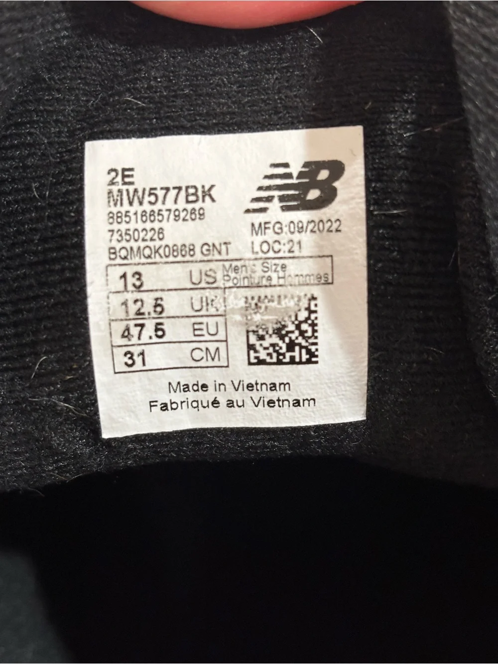 New Balance 577 Walking SL-2 Shoes Lace Up Black MW577BK Mens Size 13 2E